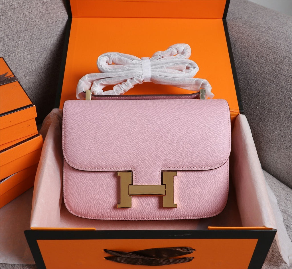 Constance Epsom Shoulder Bag – Luxury Inspired Gold Hardware