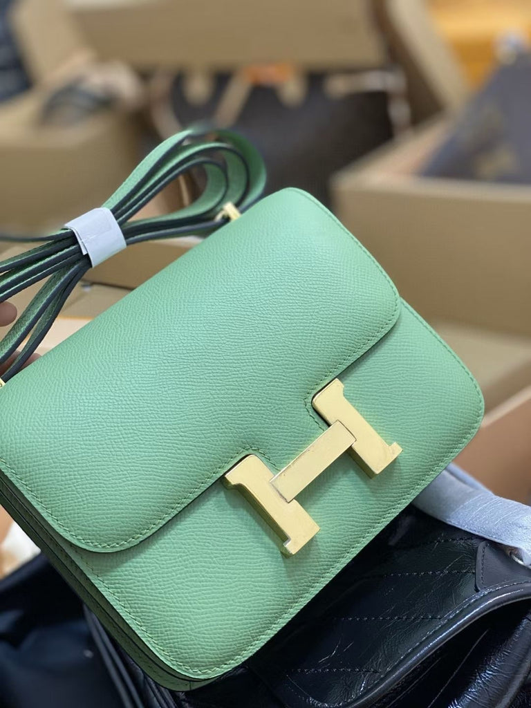 Constance Epsom Shoulder Bag – Luxury Inspired Gold Hardware