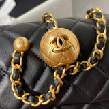 Adjustable Chain Mini Flap Bag with Gold Accent