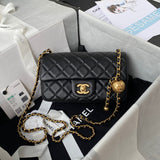 Adjustable Chain Mini Flap Bag with Gold Accent