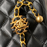 Pearl-Chain Quilted Hobo Mini Bag