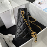 Pearl-Chain Quilted Hobo Mini Bag