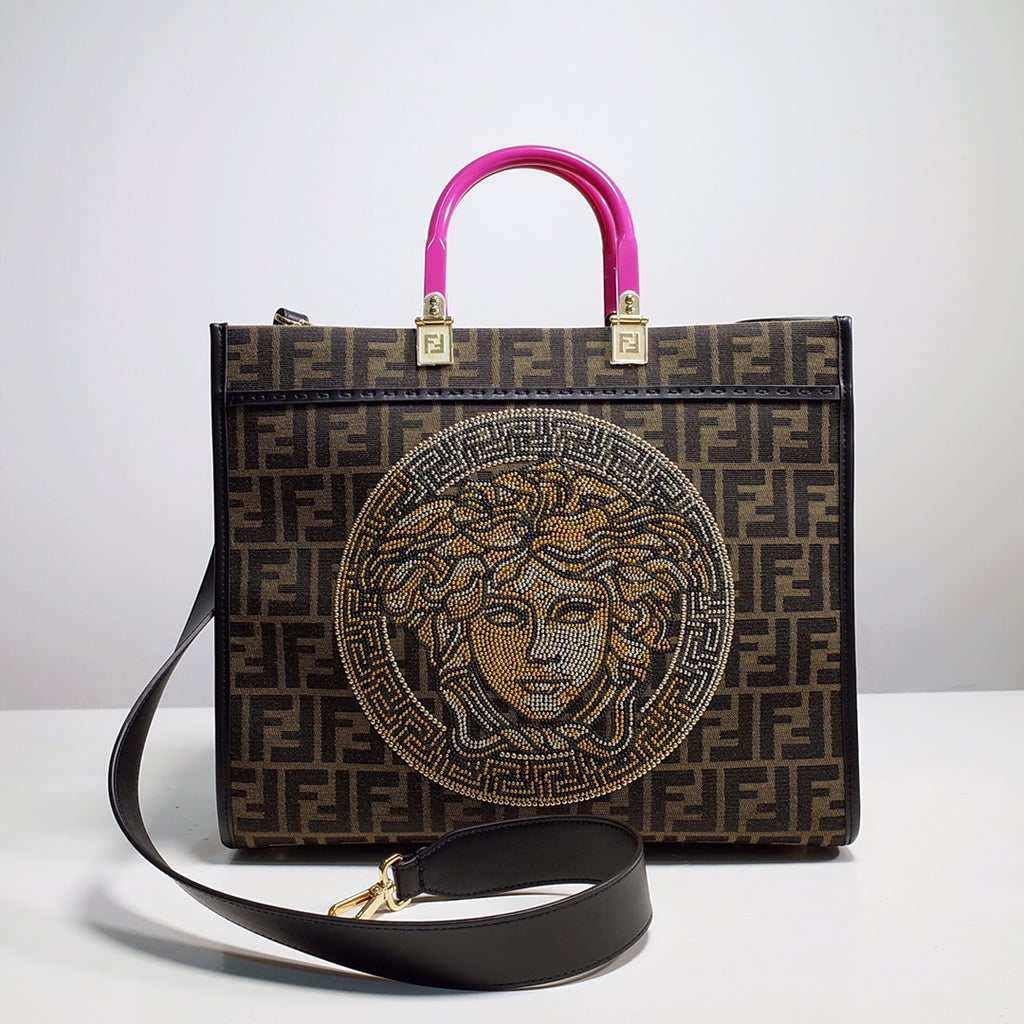 Fendace Sunshine Tote – Luxury Inspired Medusa & Baroque Fusion