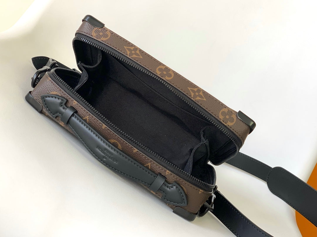 Structured Handle Soft Trunk Crossbody Bag