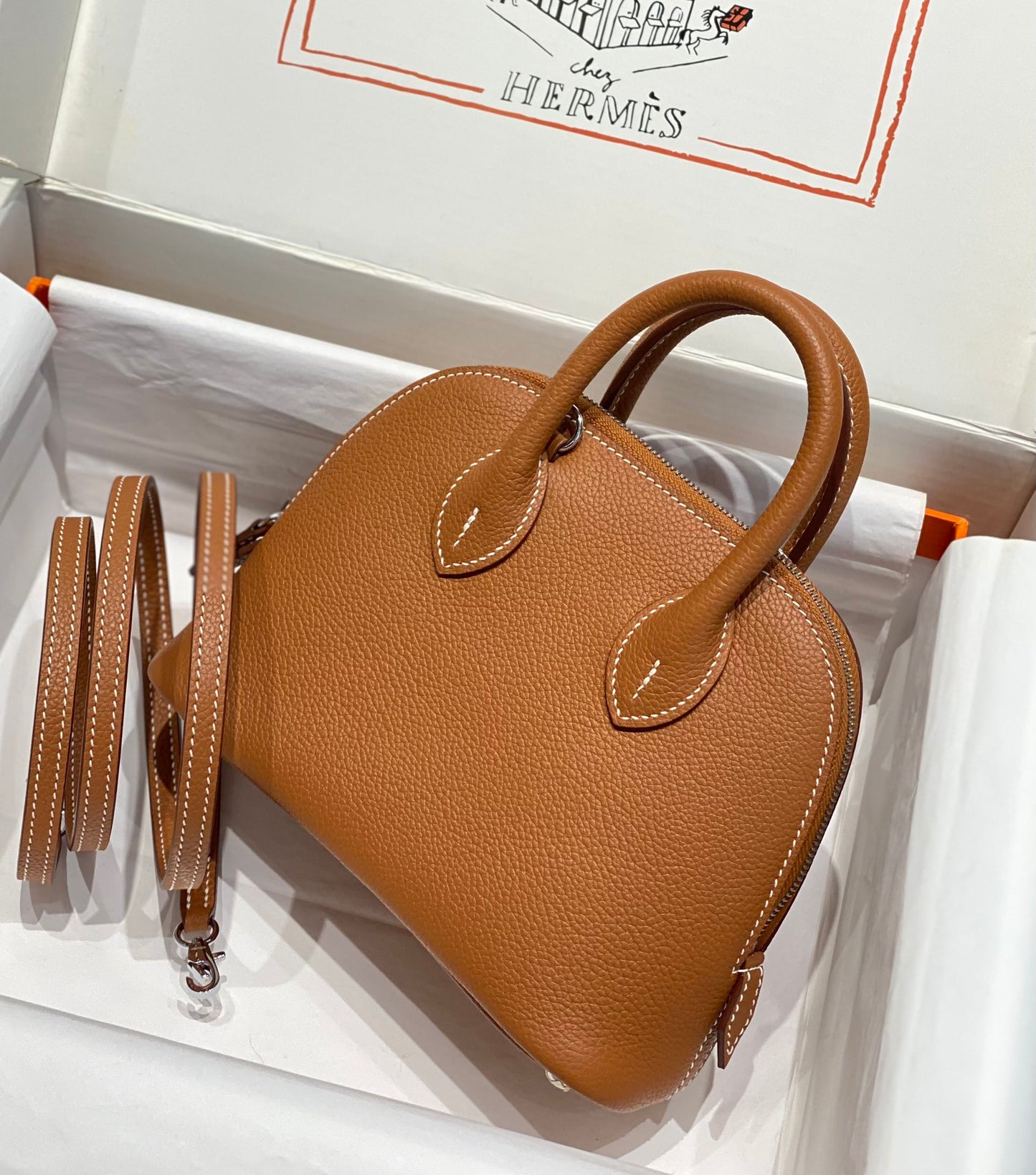 Classic Mini Structured Leather Top-Handle Bag