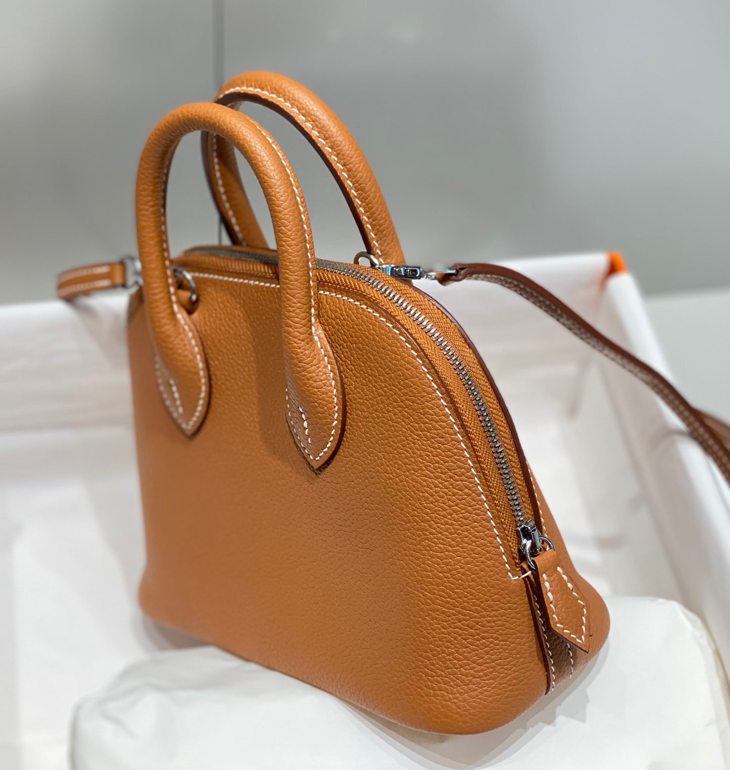 Classic Mini Structured Leather Top-Handle Bag