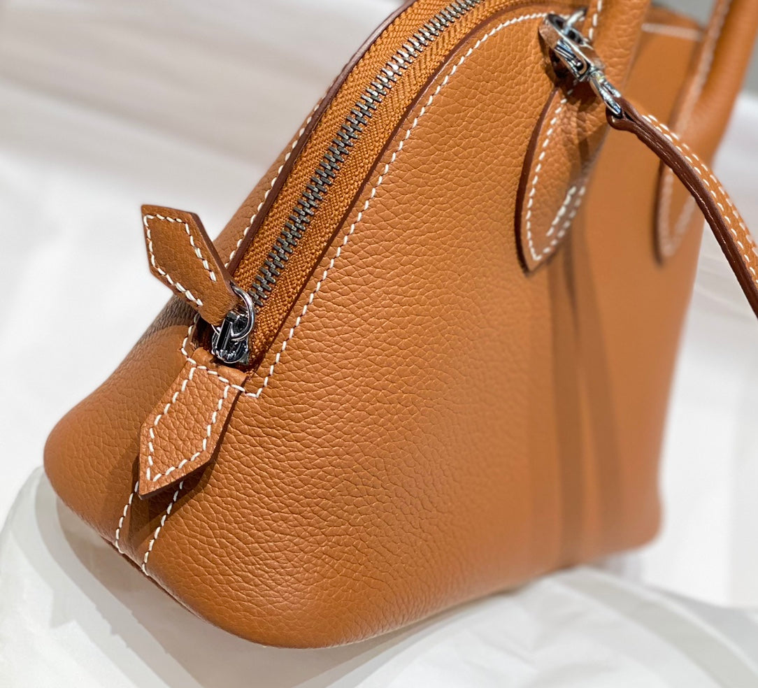 Classic Mini Structured Leather Top-Handle Bag