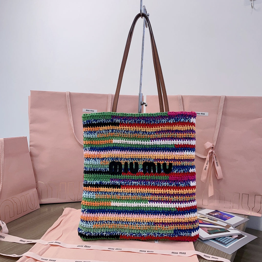Multicolored Crochet Tote Bag – Luxury Inspired Handbag