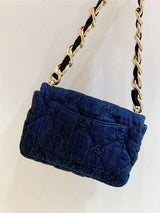 22S Denim Quilted CC Flap Bag