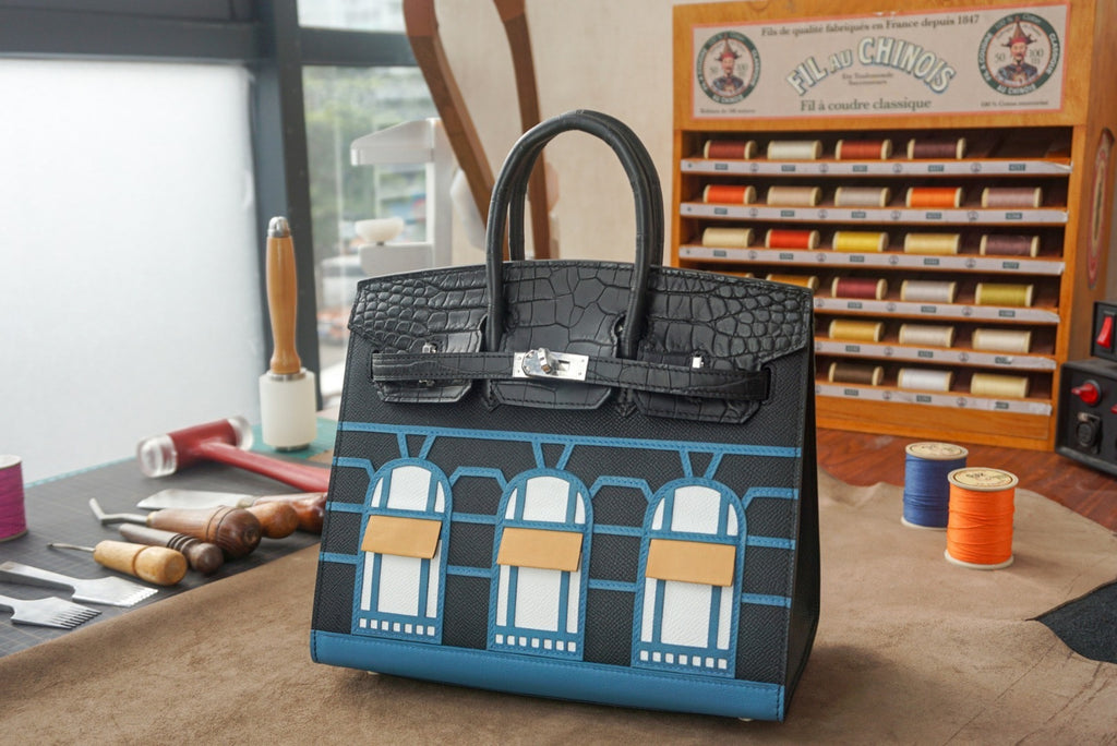 Classic Birkin 20 Sellier Faubourg Snow Handbag