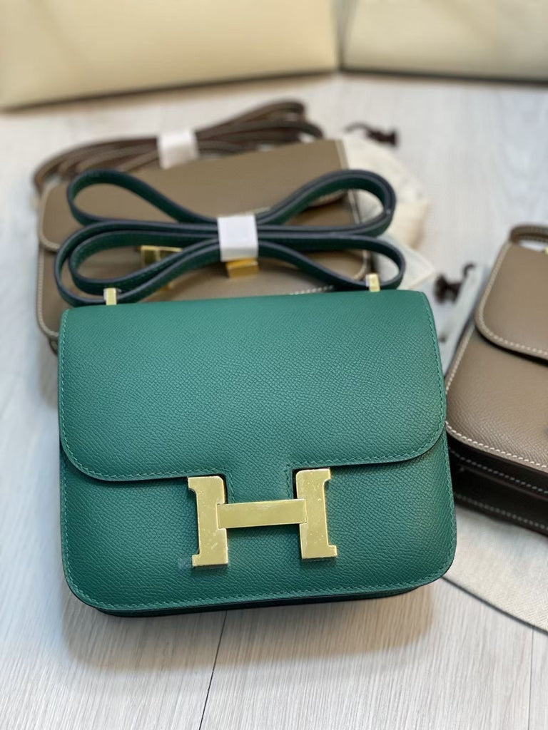 Constance Epsom Shoulder Bag – Luxury Inspired Gold Hardware