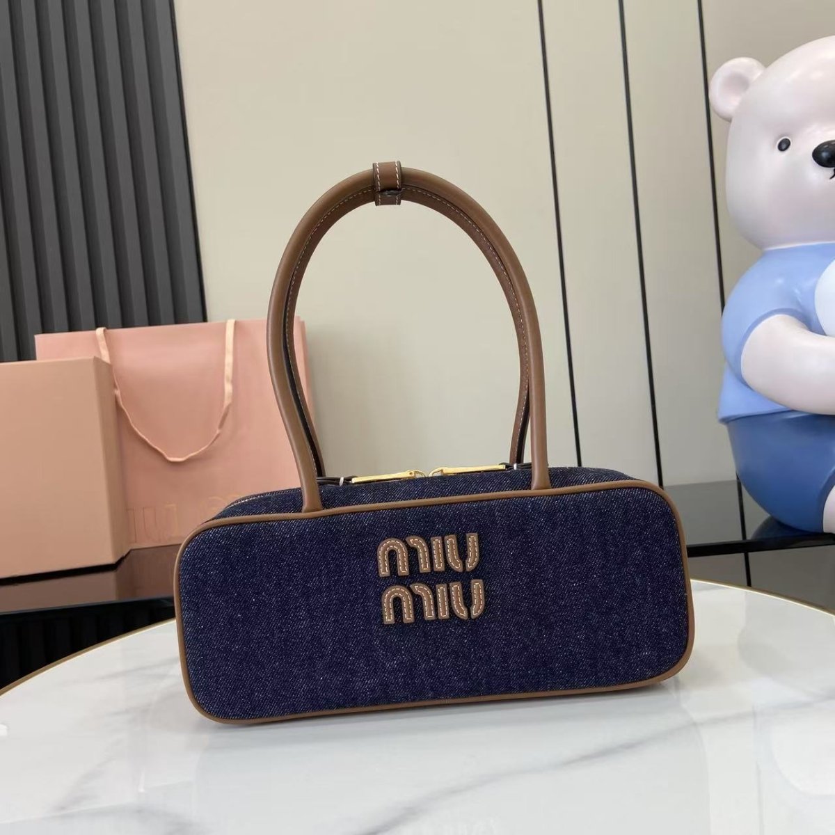 Beau Denim Top Handle Bag