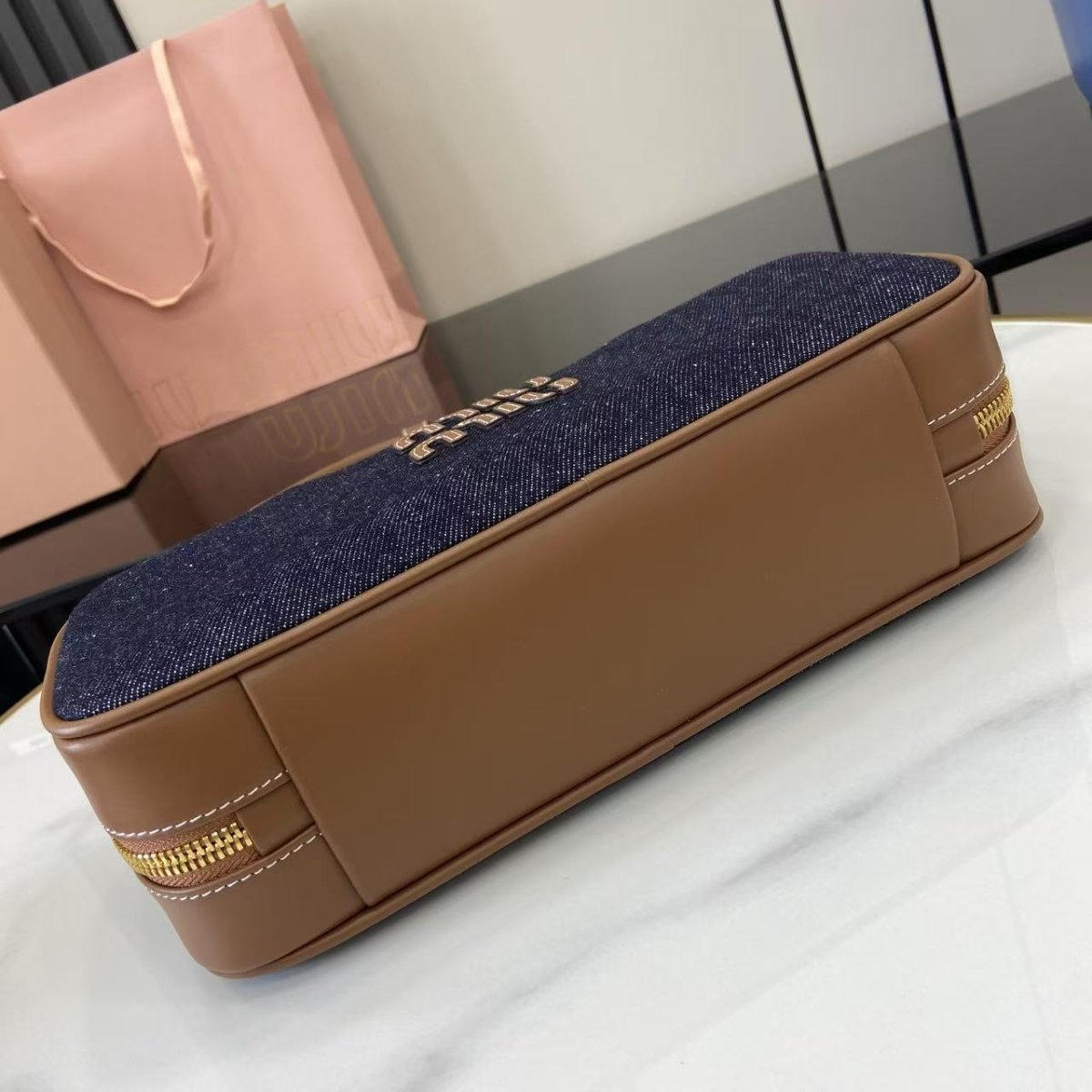 Beau Denim Top Handle Bag