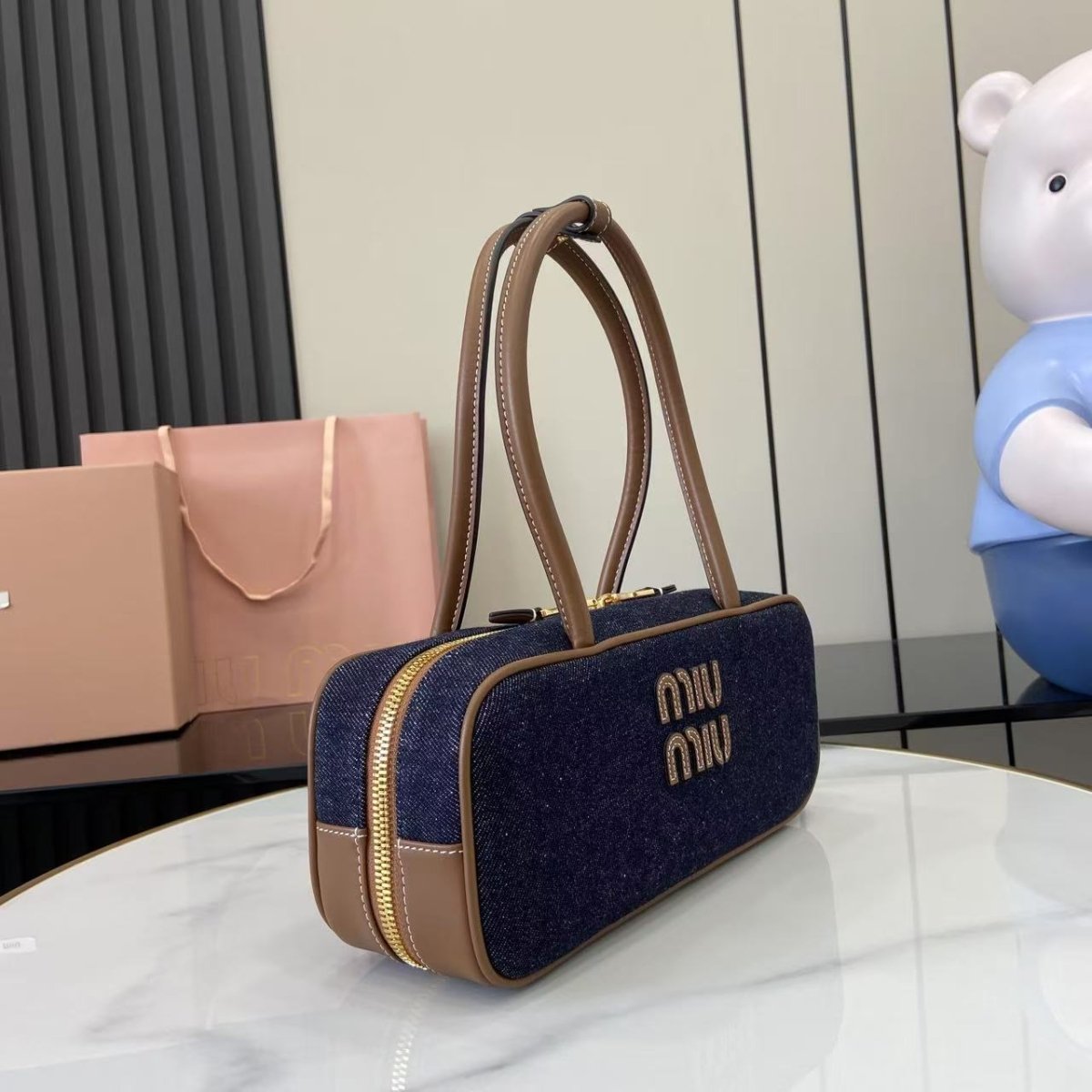 Beau Denim Top Handle Bag