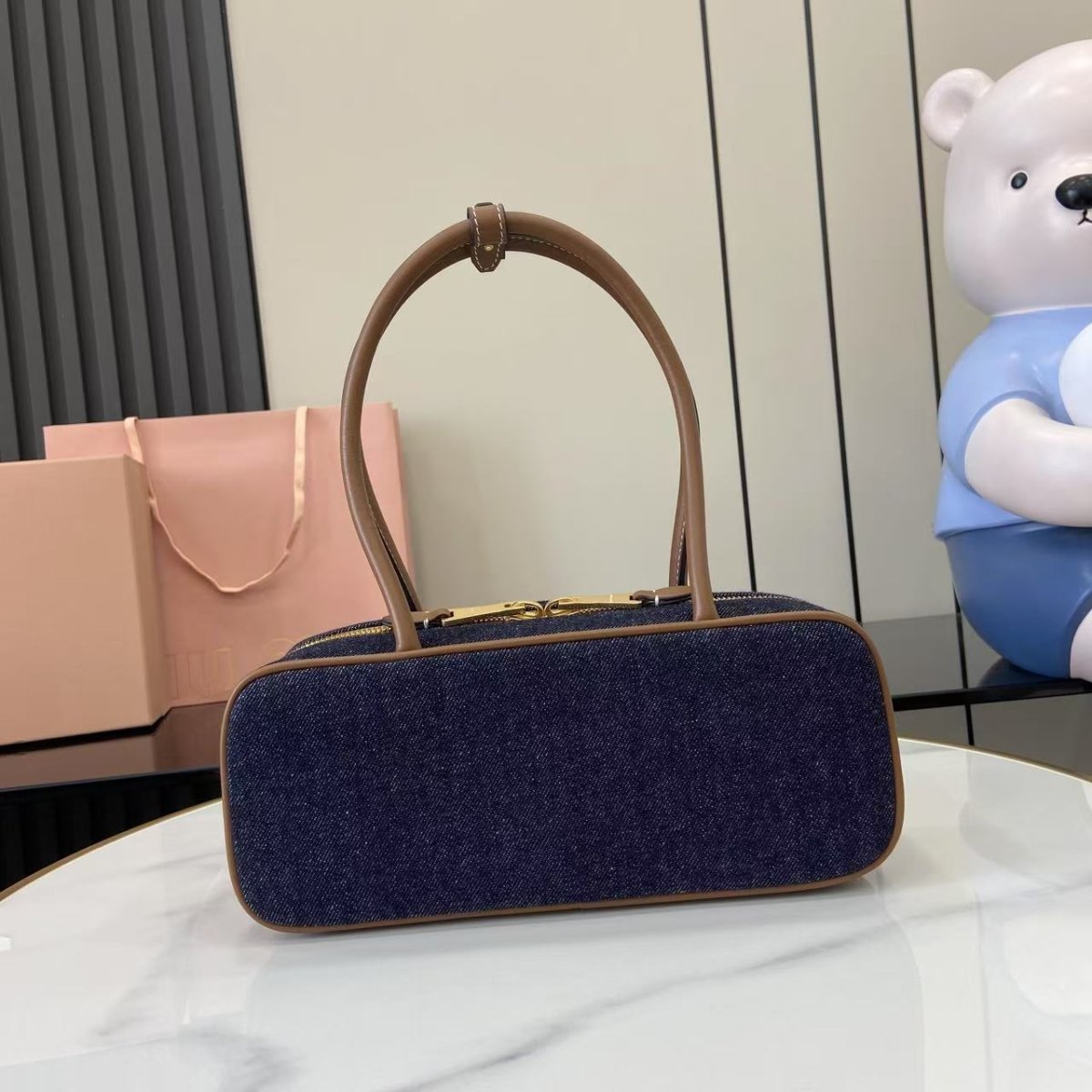 Beau Denim Top Handle Bag