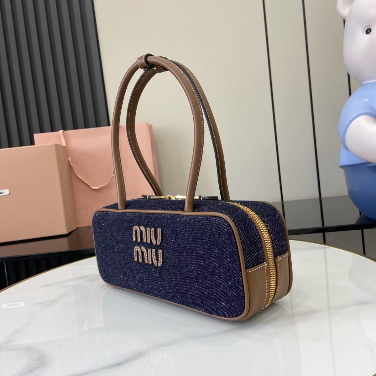 Beau Denim Top Handle Bag