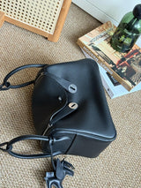 Classic Lindy Style Leather Handbag Silver Hardware