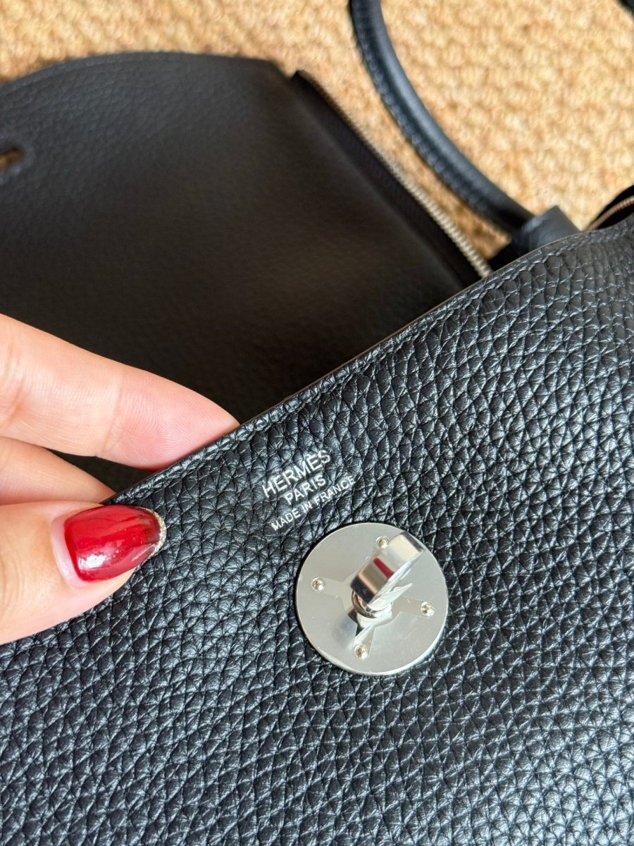 Classic Lindy Style Leather Handbag Silver Hardware