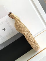 Classic Raffia Hobo Bag with Calfskin Trimx