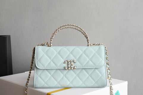 Elegant Top-Handle Mini Shoulder & Phone Bag Golden Hardware