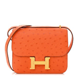 Constance 24 Ostrich Leather Bag – Dual Hardware Luxury Inspired