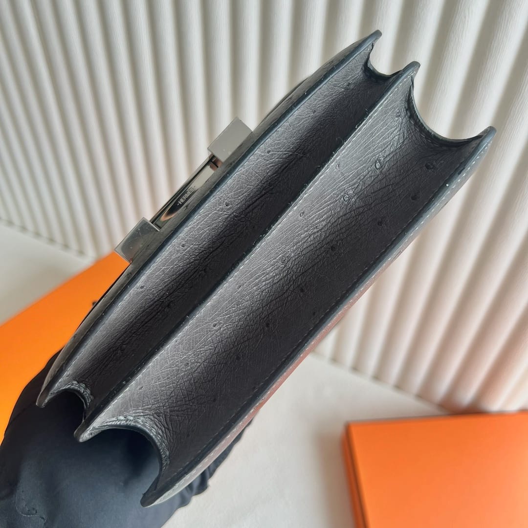 Constance 24 Ostrich Leather Bag – Dual Hardware Luxury Inspired