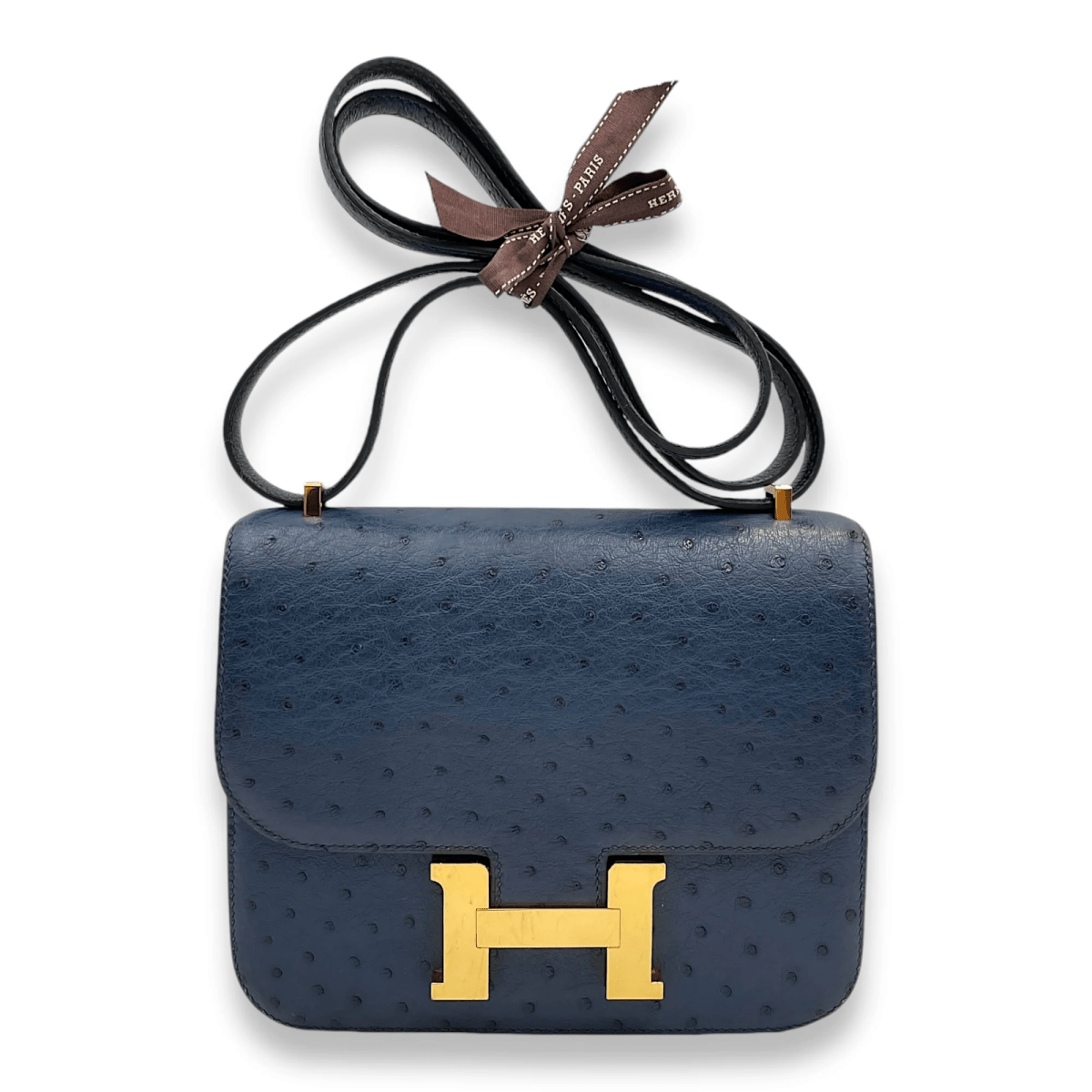 Constance 24 Ostrich Leather Bag – Dual Hardware Luxury Inspired