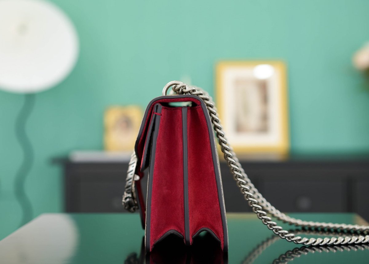 Dionysus Bag – Luxury Inspired Red Suede Detail Design