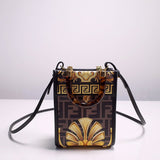 Fendace Mini Sunshine Shopper Tote – Luxury Inspired Black & Gold Elegance