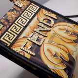 Fendace Mini Sunshine Shopper Tote – Luxury Inspired Black & Gold Elegance