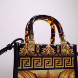 Fendace Mini Sunshine Shopper Tote – Luxury Inspired Black & Gold Elegance