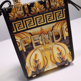 Fendace Mini Sunshine Shopper Tote – Luxury Inspired Black & Gold Elegance