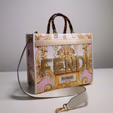 Fendace Sunshine Medium Shopper Tote – Luxury Inspired Pink Baroque Design