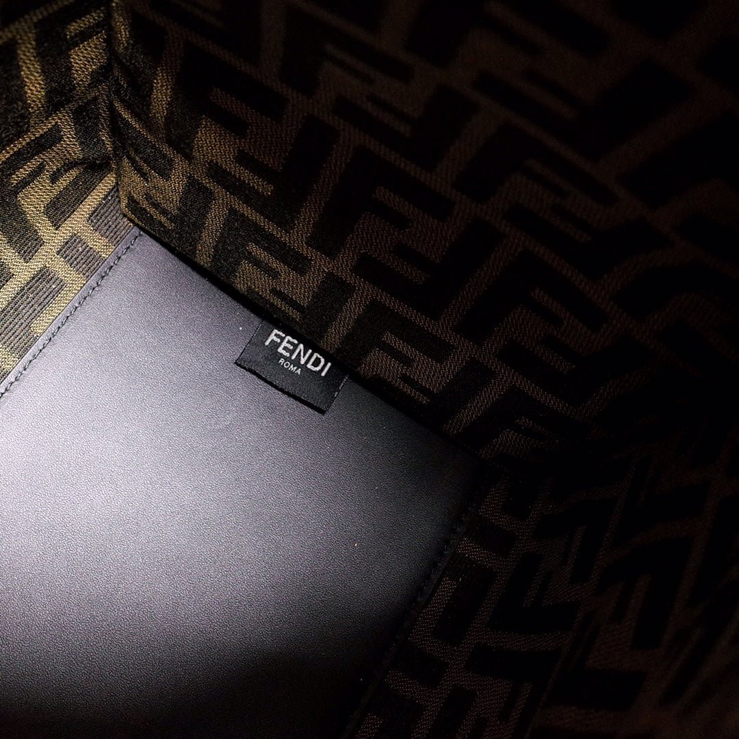 Fendace Sunshine Tote – Luxury Inspired Gold Baroque & FF Motif Design