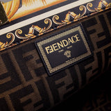 Fendace Sunshine Tote – Luxury Inspired Gold Baroque & FF Motif Design