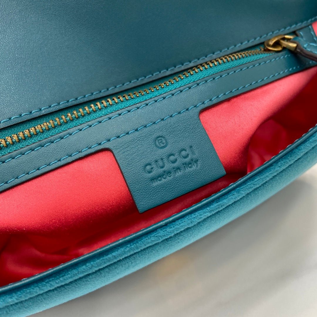 GG Marmont Flap Bag – Luxury Inspired Wavy Quilted Velvet Design