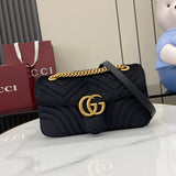 GG Marmont Flap Bag – Luxury Inspired Wavy Quilted Velvet Design