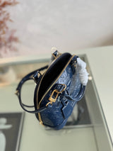 Grand Blue Epi Leather Alma Handbag – Designer Inspired Bags