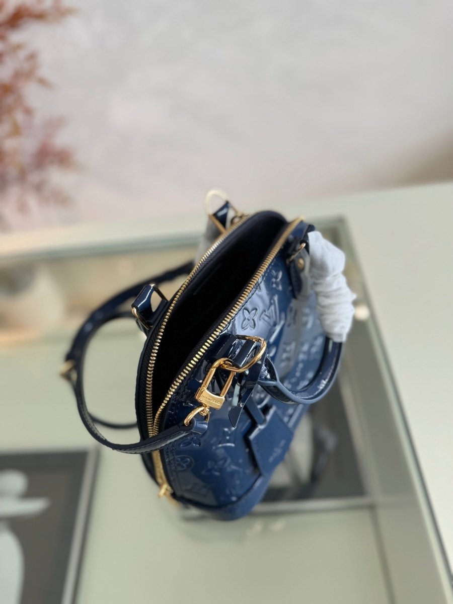 Grand Blue Epi Leather Alma Handbag – Designer Inspired Bags