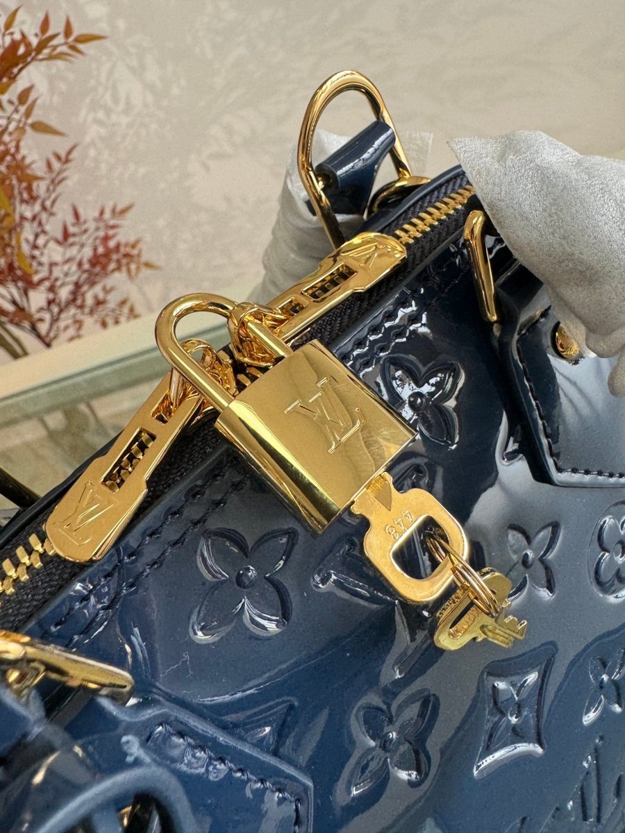 Grand Blue Epi Leather Alma Handbag – Designer Inspired Bags