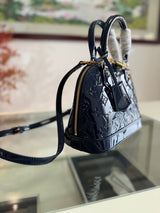 Grand Blue Epi Leather Alma Handbag – Designer Inspired Bags