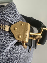 Gray - Blue Biker MM Shoulder Bag – Designer Inspired Bags