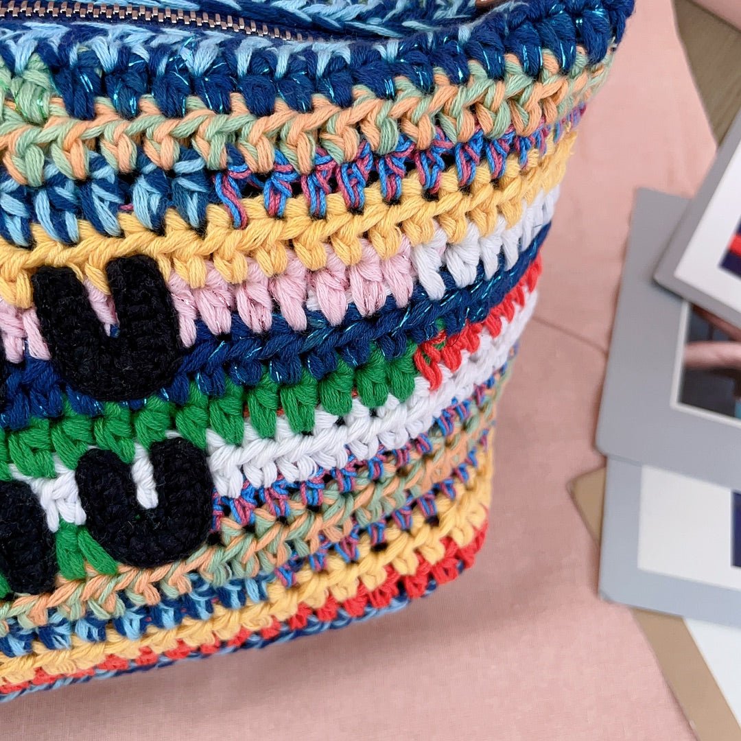 Handmade Multicolored Crochet Pouch Bag