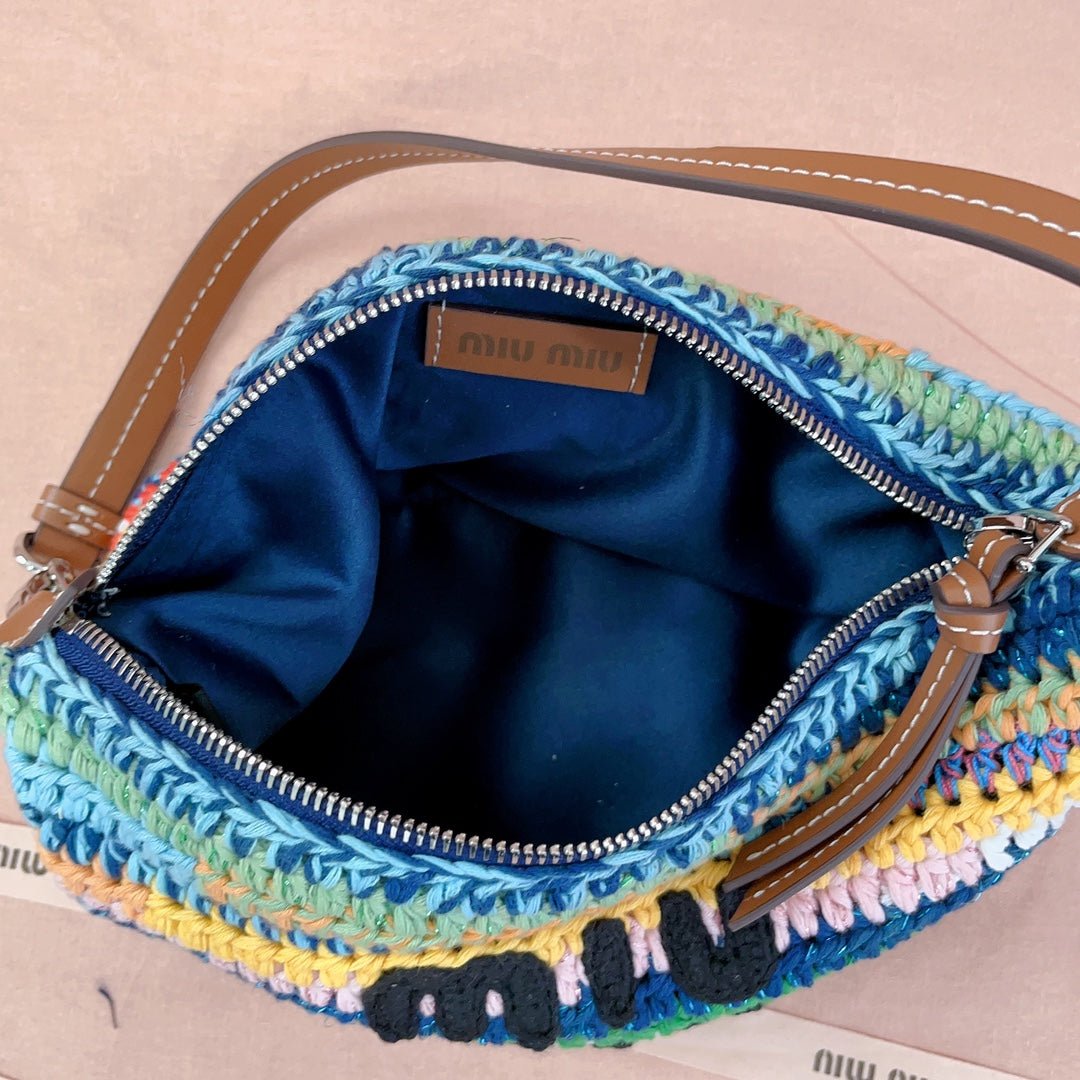Handmade Multicolored Crochet Pouch Bag