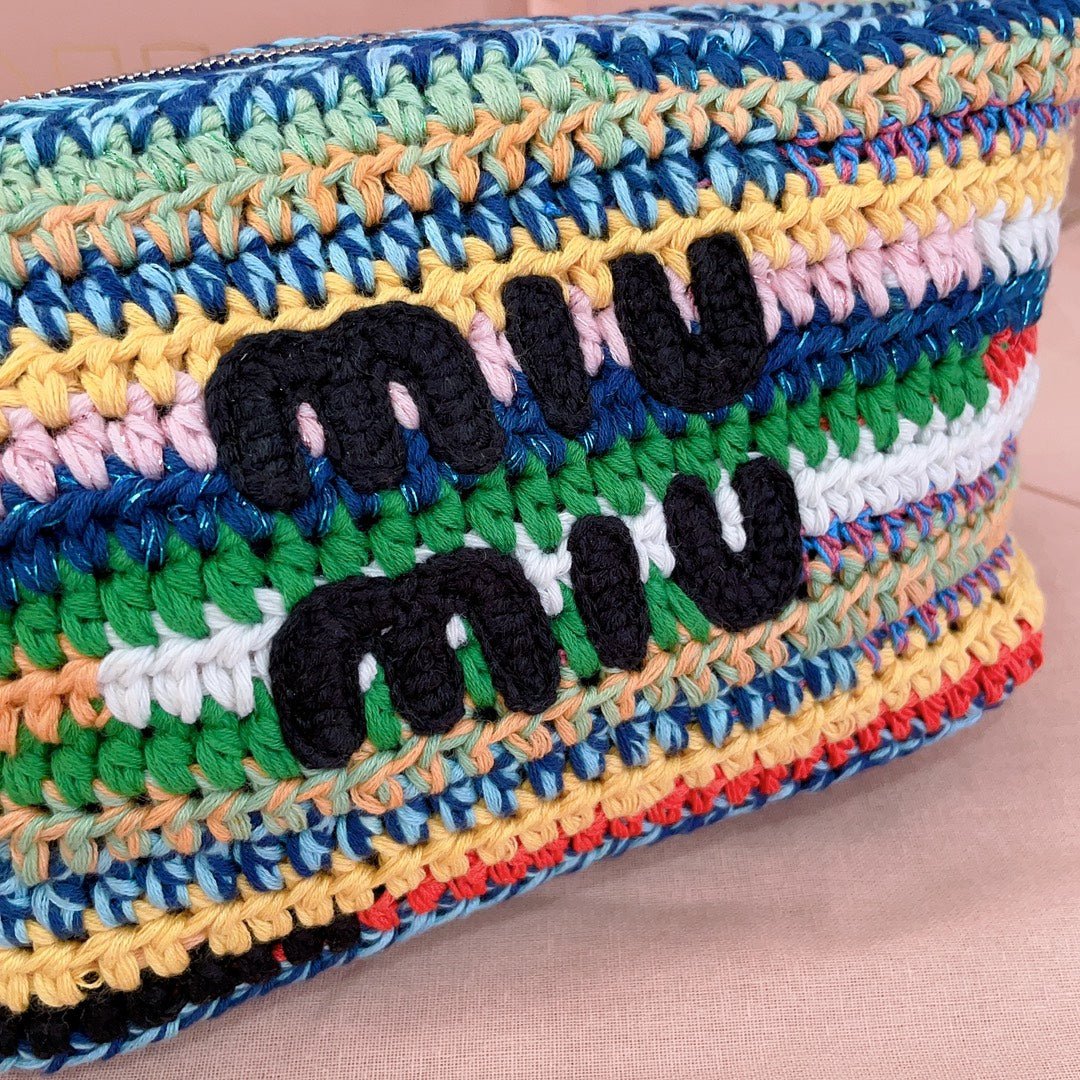 Handmade Multicolored Crochet Pouch Bag