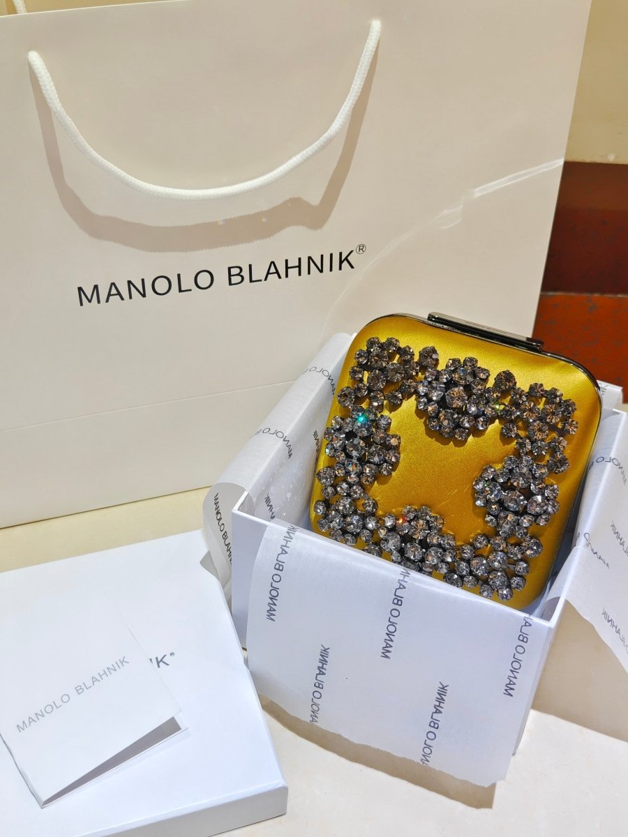 Hangi Yellow Satin Strass Clutch – Designer Inspired Evening Bag