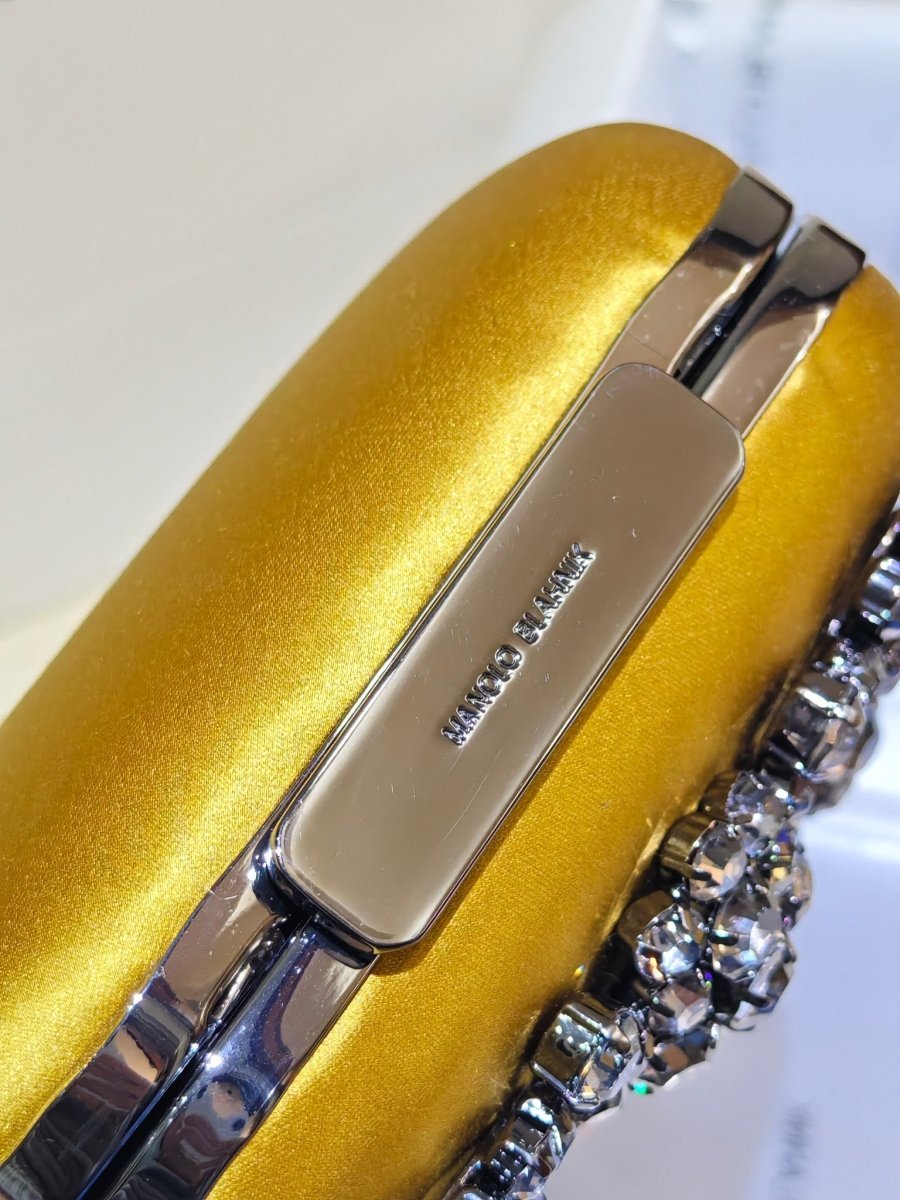 Hangi Yellow Satin Strass Clutch – Designer Inspired Evening Bag