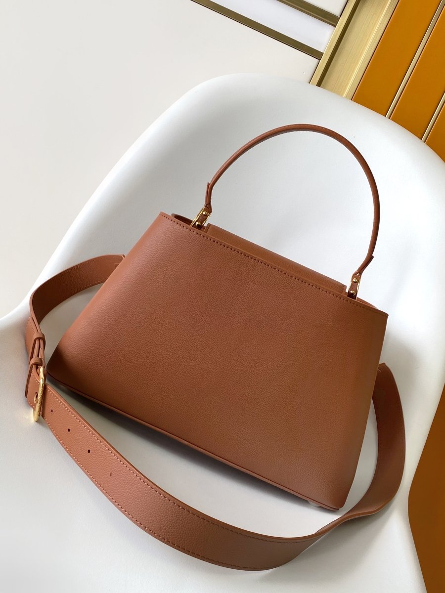 Hazelnut Brown Capucines Medium Handbag – Designer Inspired Bags