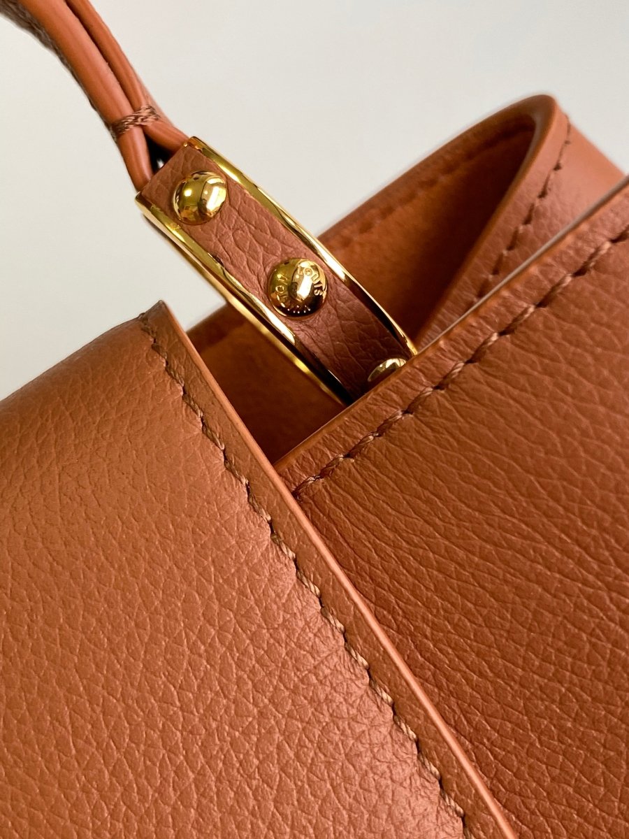 Hazelnut Brown Capucines Medium Handbag – Designer Inspired Bags