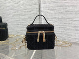 Heavily Beaded Micro Lady Dior Vanity Case Black